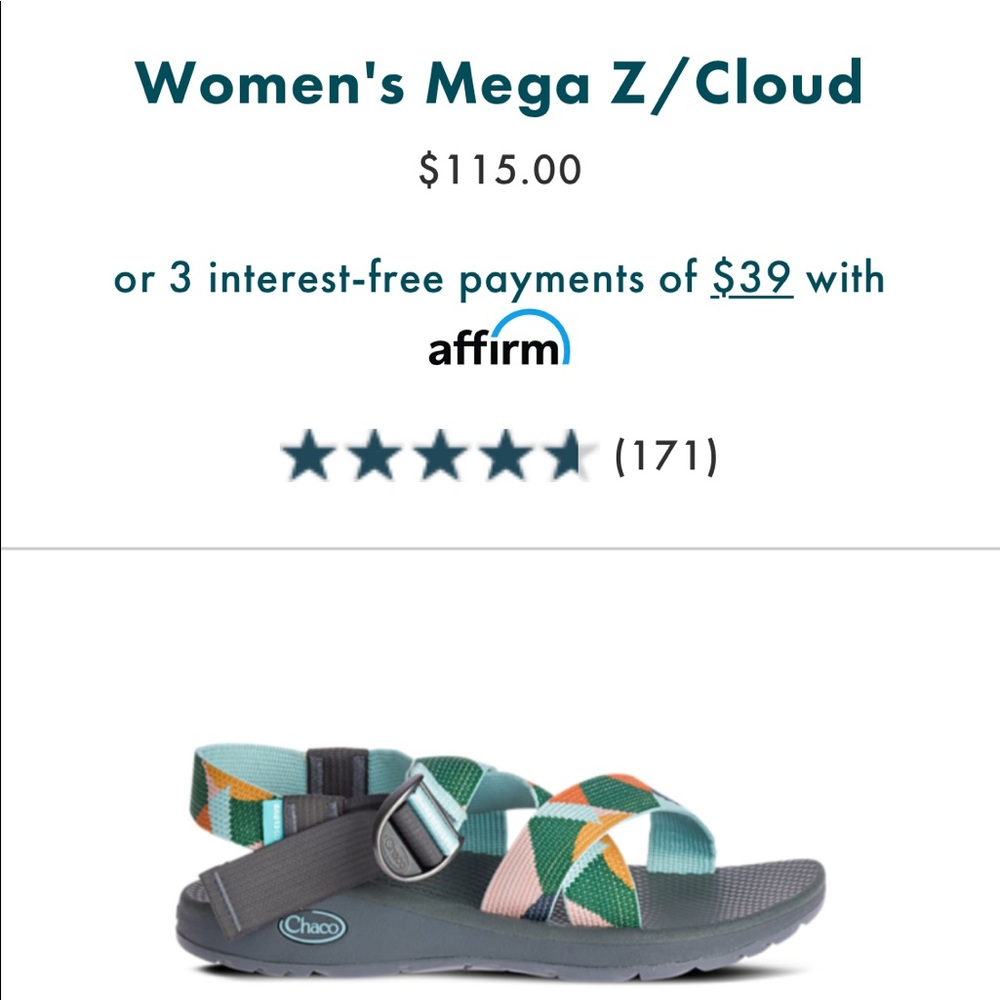 barely worn Chaco cloud
